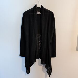 HAYDEN black open-front cashmere cardigan
